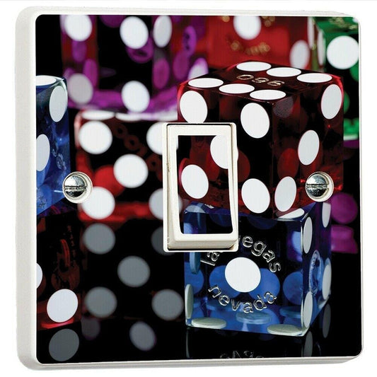 Las Vegas Dice Gambling Light Switch Sticker Cover Vinyl Skin Wall Decal Decor