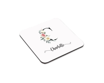 Personalised Floral Initial Mug: Watercolor Flower Monogram Gift