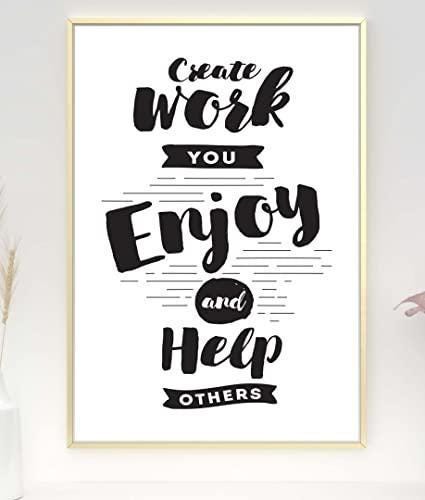 Create Work You Enjoy Inspirational Positive Thoughts Quote Poster Print Wall