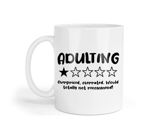Adulting Funny Coffee Mug & Coaster Set: Novelty Gift