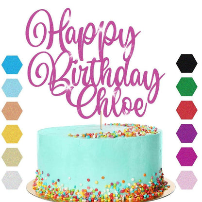 Custom Glitter Birthday Cake Topper: Personalised Party Decoration
