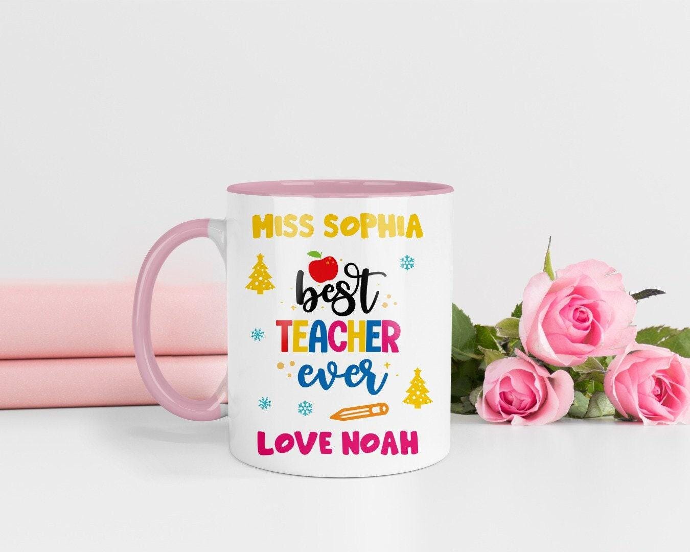 Personalised Teacher Mug & Coaster Set, Custom Name Gift