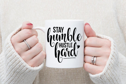 Stay Humble Mug & Coaster Set Inspirational Birthday Motivational Coffee Gift