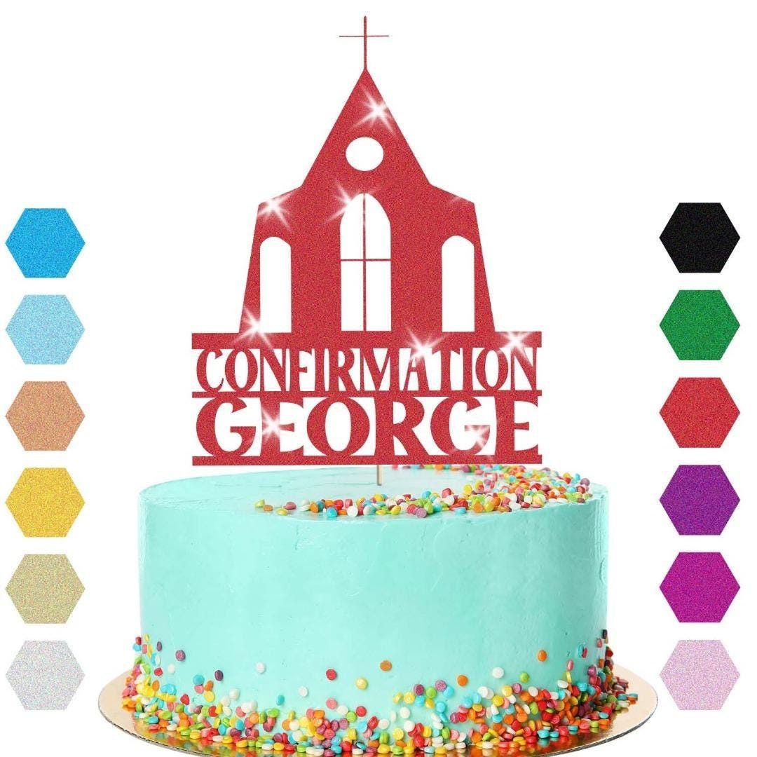 Personalised Church Confirmation Cake Topper Congratulation Birthday Cake Any Name