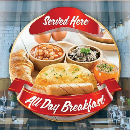 All Day Breakfast Cafe Window Sticker - Restaurant POS Sign