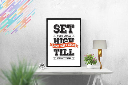 Set Your Goals High Inspirational Positive Thoughts Quote Poster Print Wall