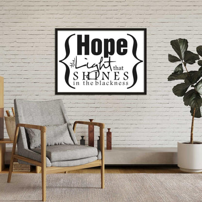 Hope The Light That Shine Motivational Positive Thought Quote Poster Print Wall