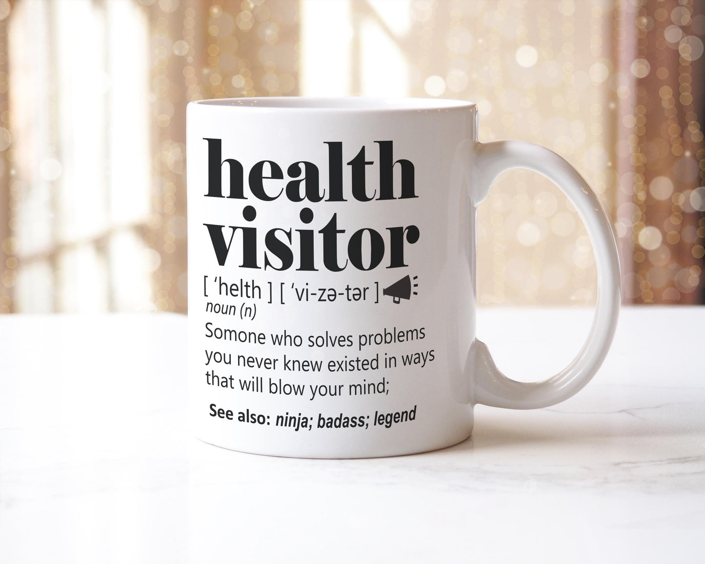 Funny Health Visitor Gift Mug For Men And Women L For Birthday Appreciation Thank You Gift A Personalised Custom Name Coffee Mug