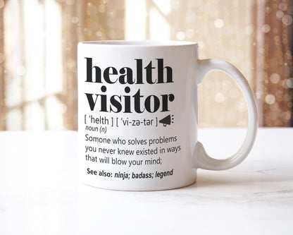 Funny Health Visitor Gift Mug For Men And Women L For Birthday Appreciation Thank You Gift A Personalised Custom Name Coffee Mug