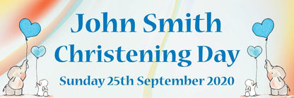 2 Personalised Elephant Christening Party Celebration Banners Decoration Posters