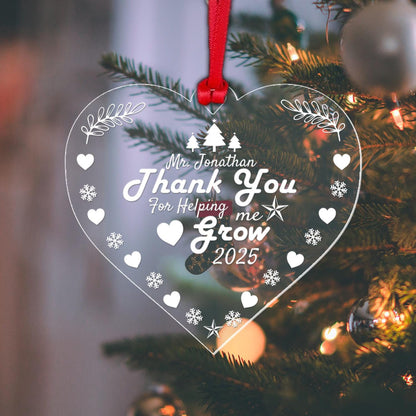 Personalided Christmas Bauble Thank You Teacher Bauble Gift Custom Year Treehanging Decor