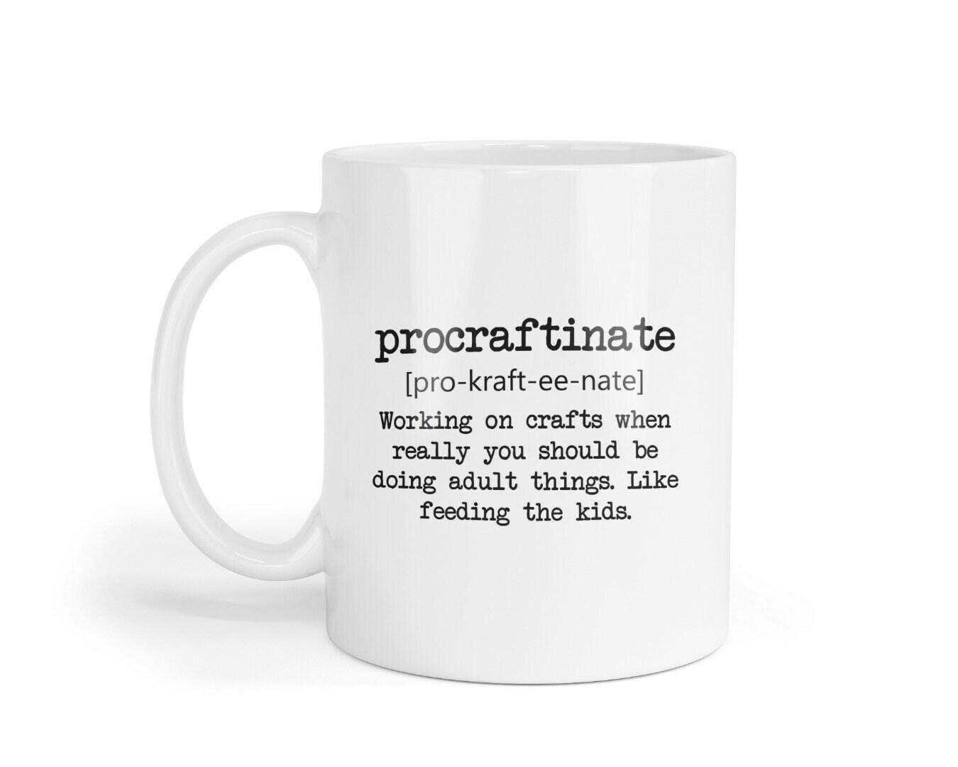 Funny Procraftinate Defination - Ceramic Novelty Mug & Coaster Coffee Tea Cup Office Gift