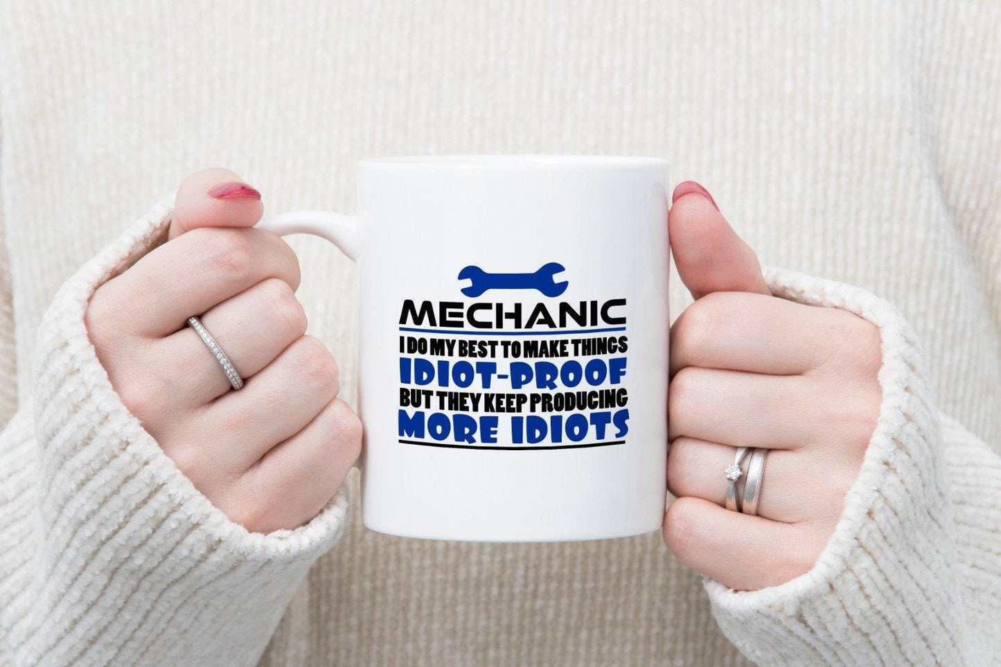 Funny Mechanic Mug & Coaster Set: Novelty Coffee Tea Cup Gift