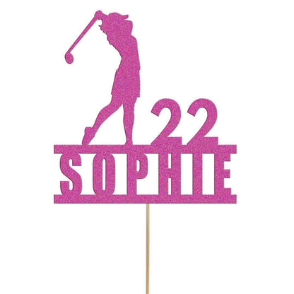 Custom Golf Cake Topper Personalised Lady Golfer Decoration  Golfing Theme Any Name & Age