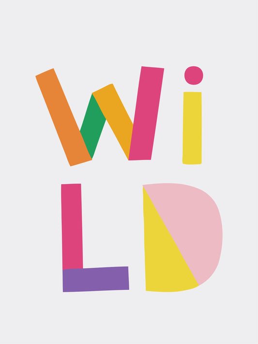 Wild Lovely Colours Word Nursery Bedroom Boys Girls Wall Decor Art Poster Print