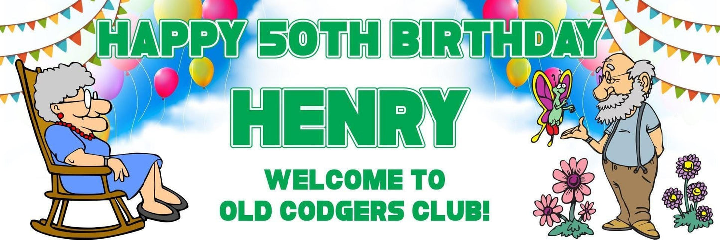 2 Personalised Retirement Birthday Party Celebration Banners Decoration Posters