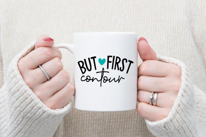 But First Contour Mug & Coaster Set Girls Make Up Makeup Artist Birthday Gift
