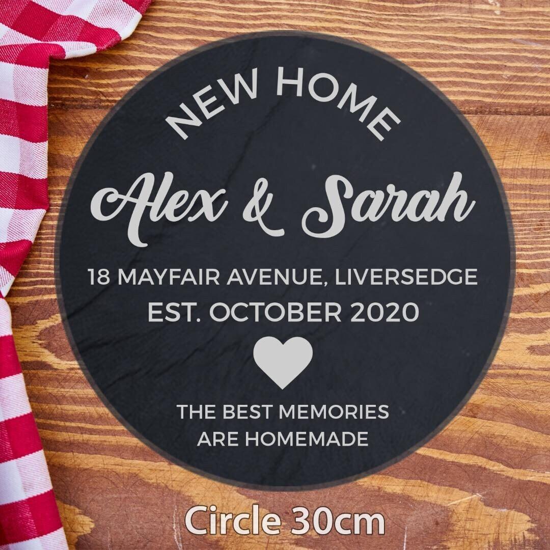 Personalised New Home First Home Housewarming Engraved Slate Coaster Serving Boards