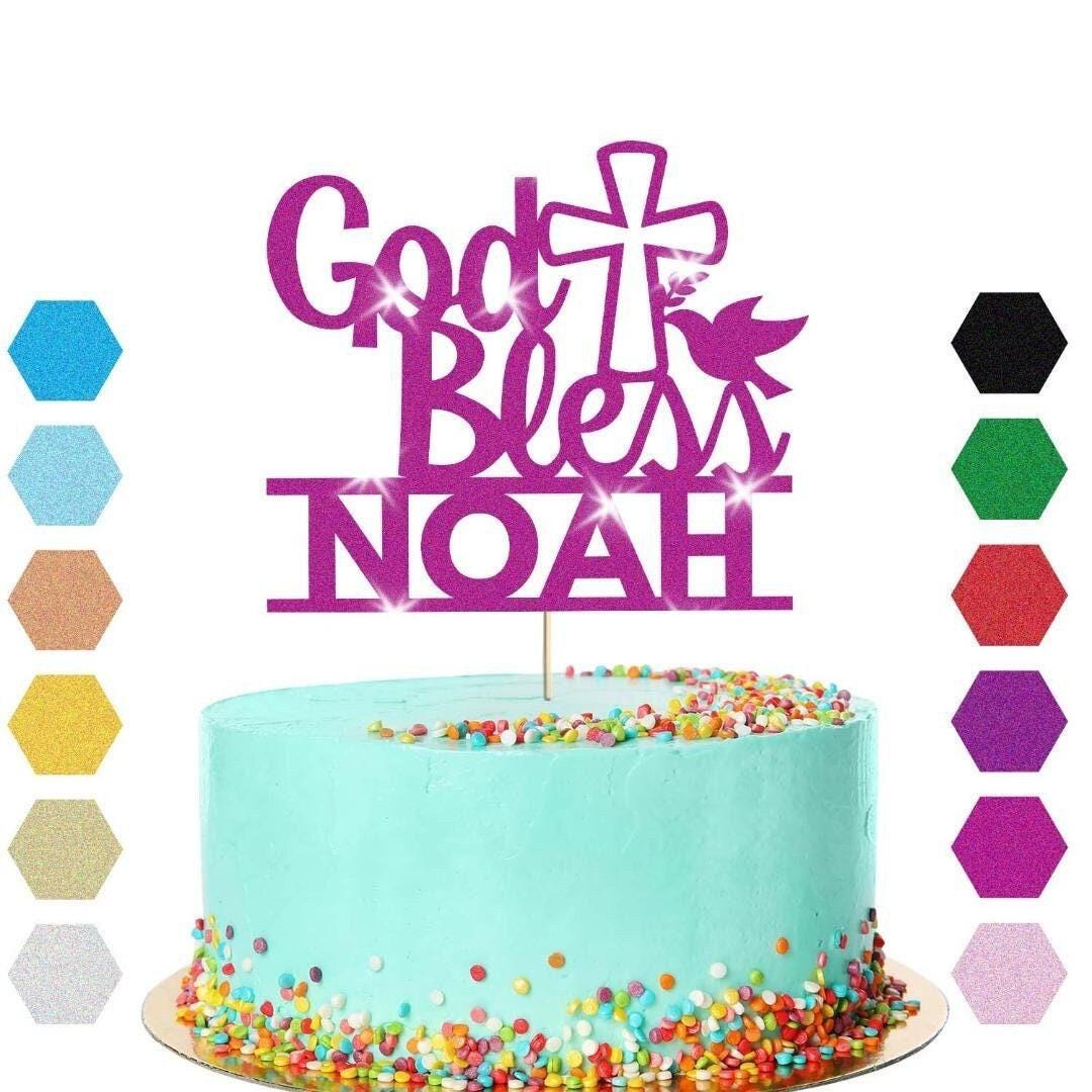 Personalised God Bless Confirmation Cake Topper Congratulation Birthday Cake Any Name