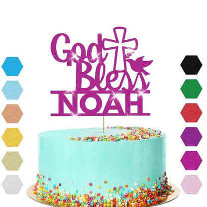 Personalised God Bless Confirmation Cake Topper Congratulation Birthday Cake Any Name