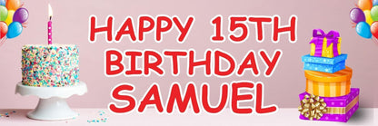 Personalised Birthday Party Banner: Custom Name & Age, Pack of 2