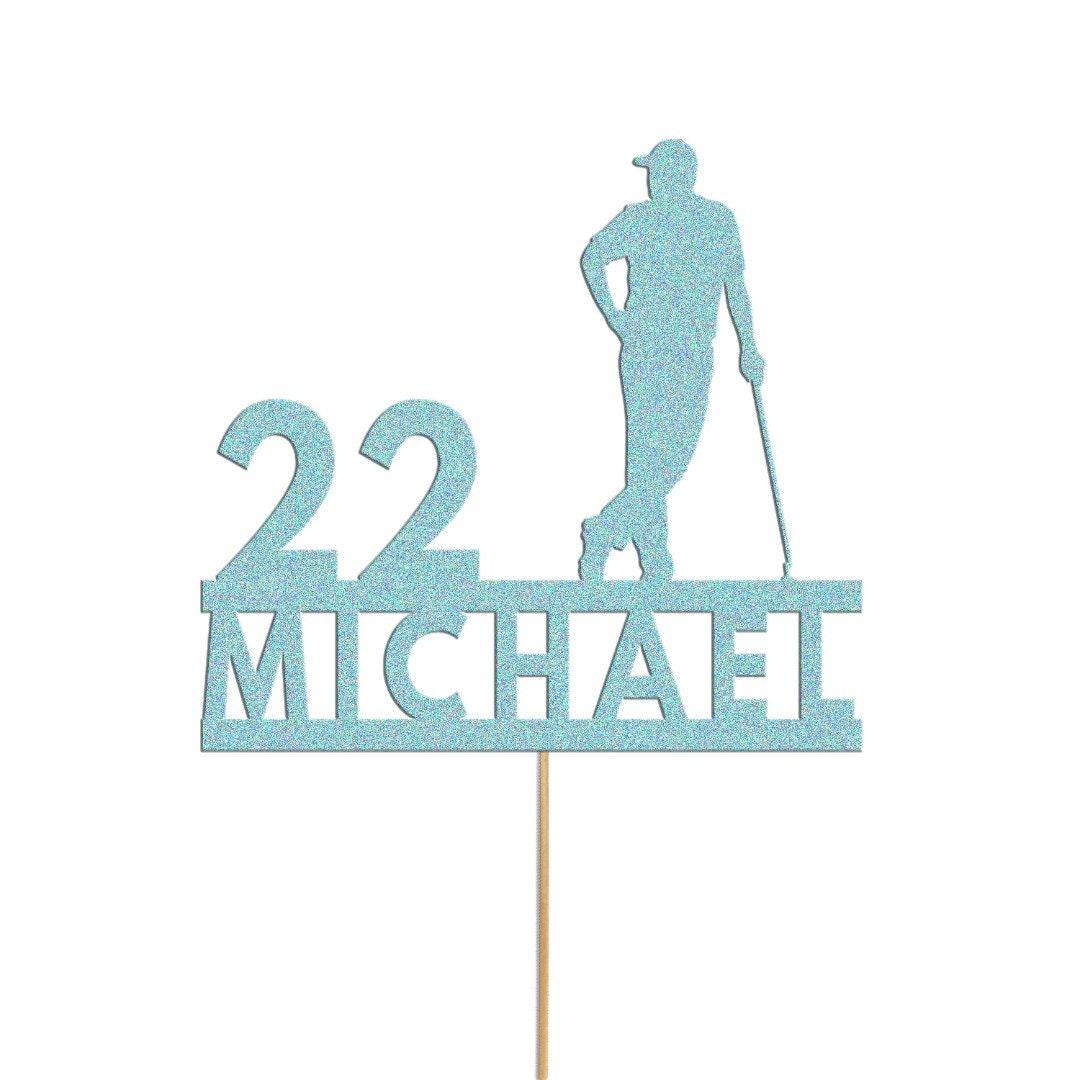 Personalised Golf Cake Topper Custom Golfing Theme Cake Decoration, Any Name And Age