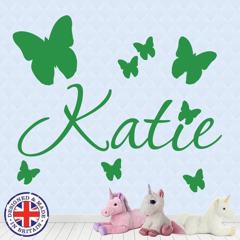 Personalised Name Butterfly Wall Art Custom Girls Bedroom Vinyl Kids Sticker
