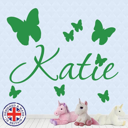 Personalised Name Butterfly Wall Art Custom Girls Bedroom Vinyl Kids Sticker