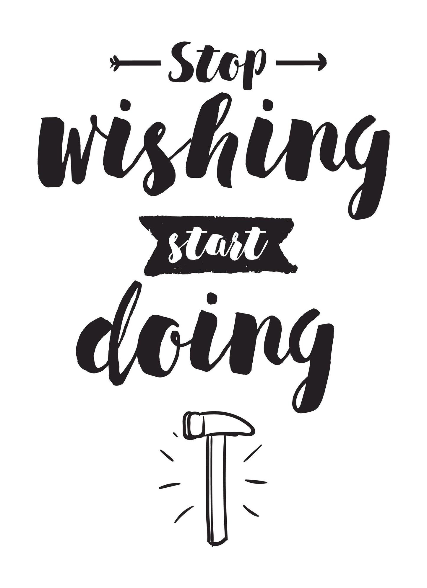 Stop Wishing Start Doing Inspirational Positive Quote Picture Poster Print Wall