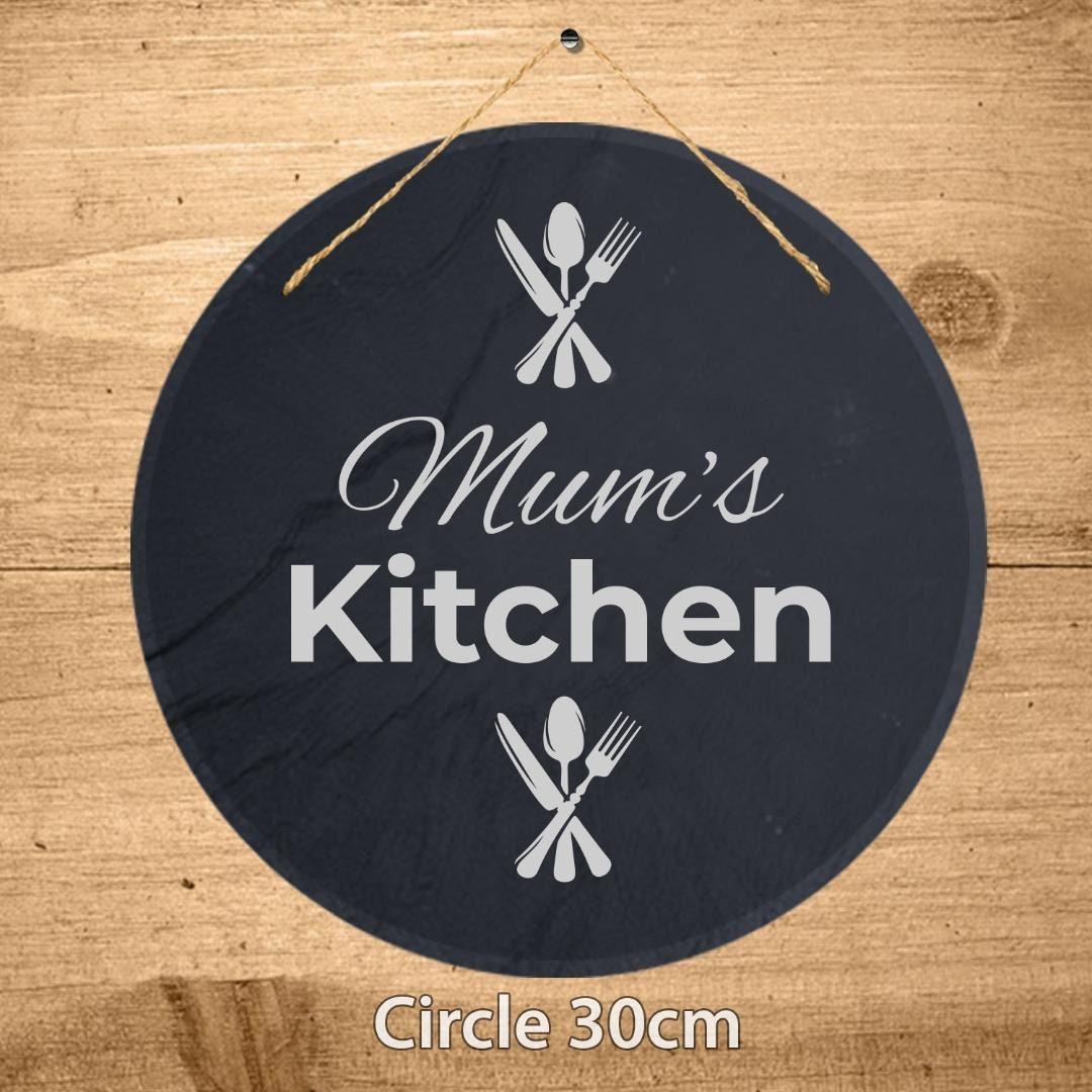 Personalised Slate Plaque Mum Mummy Kitchen Sign Laser Engraved Stone Art Gift
