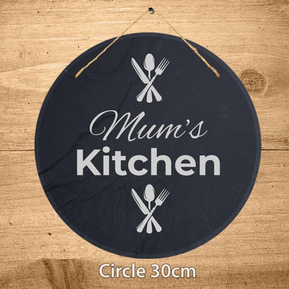 Personalised Slate Plaque Mum Mummy Kitchen Sign Laser Engraved Stone Art Gift