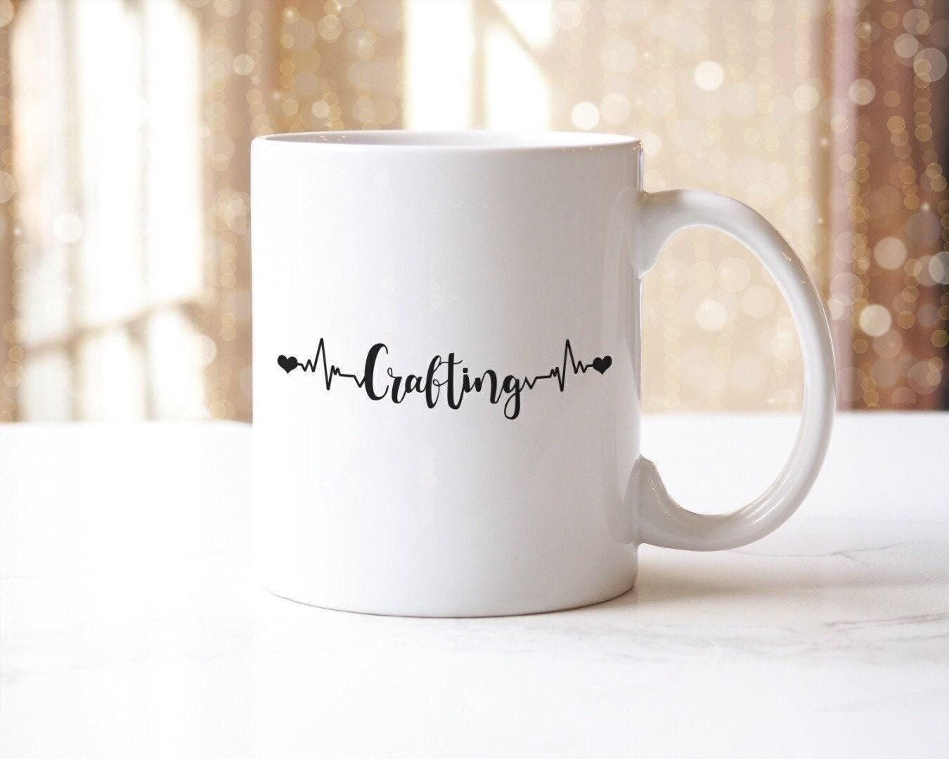 Crafting Heartbeat Mug & Coaster Set – Artistic Novelty Gift
