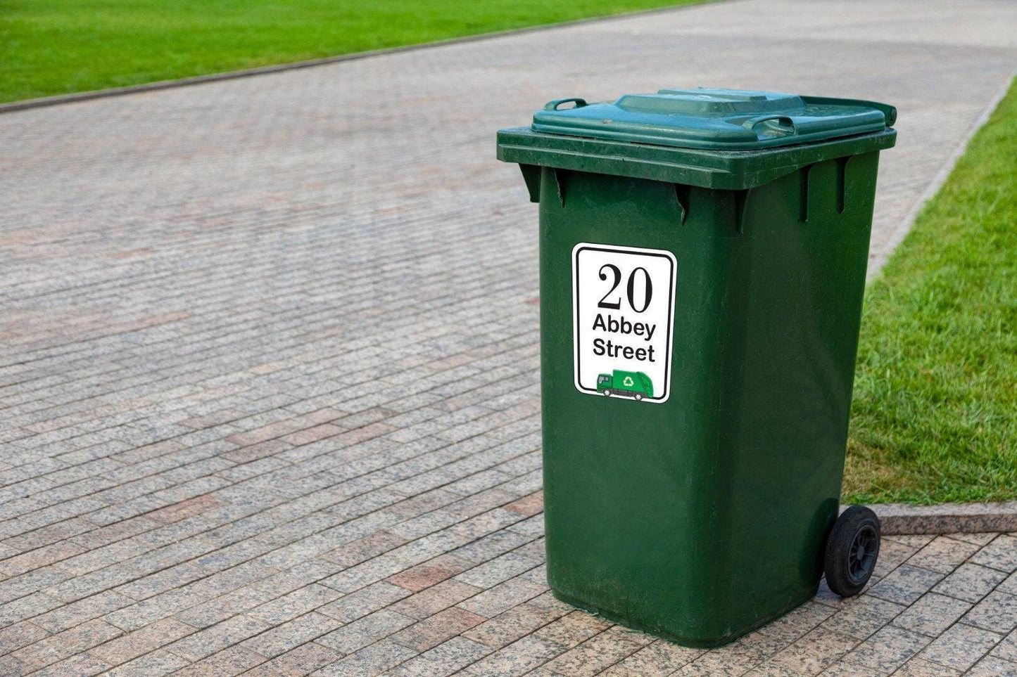 Personalised Wheelie Bin  Stickers Street Number Name Dustbin Waterproof Vinyl Stickers.