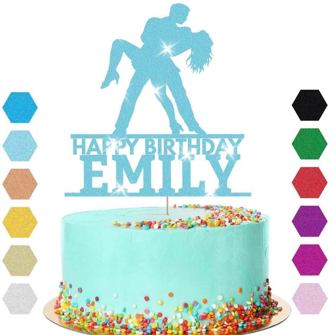 Dancing Couple Cake Topper Personalised Girls Boys Birthday Decoration Any Name