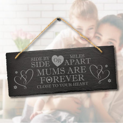 Side By Side Mum Mother Engraved Hanging Slate Plaque Mom Grandmother Gift Art