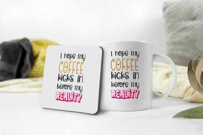 Funny Coffee Mug & Coaster Set: Novelty Office Gift