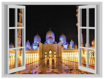Huge Sheikh Zayed Mosque Window Wall Sticker Art Vinyl Decal Decor