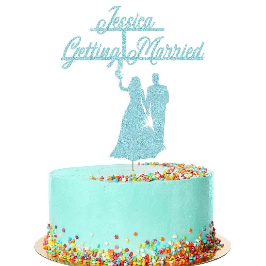 Glitter Bridal Shower Cake Topper Personalised Decor For Wedding Celebration