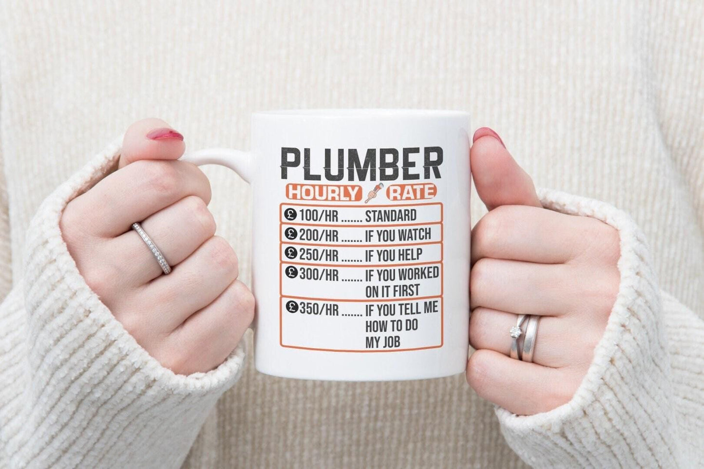 Plumber Hourly Rate - Novelty Coffee Mug & Coaster, Plumber Joke Tea Cup Gift