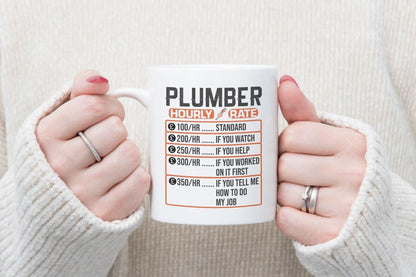 Plumber Hourly Rate - Novelty Coffee Mug & Coaster, Plumber Joke Tea Cup Gift
