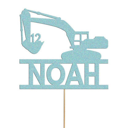 Custom Digger Cake Topper Personalised Construction Cake Decoration Any Name And Age