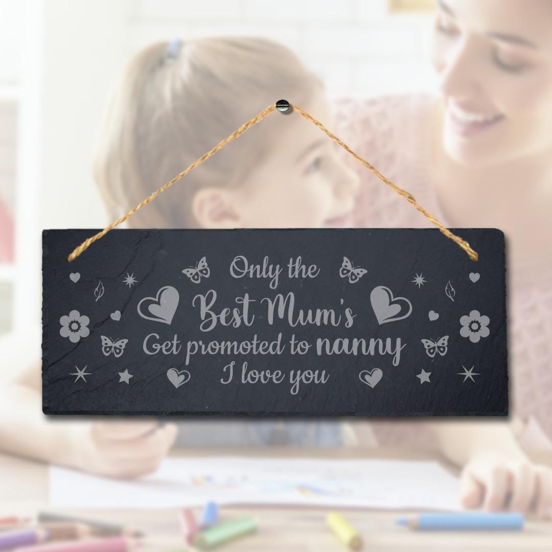 Only The Best Mum Hanging Slate Mummy Engraved Plaque Mothers Day Gift Home Sign