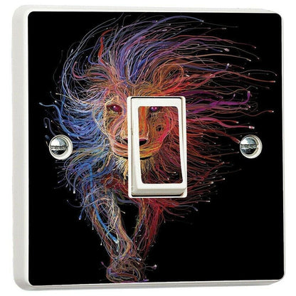 Lion Abstract Trippy Art Light Switch Sticker Cover Vinyl Skin Wall Decal