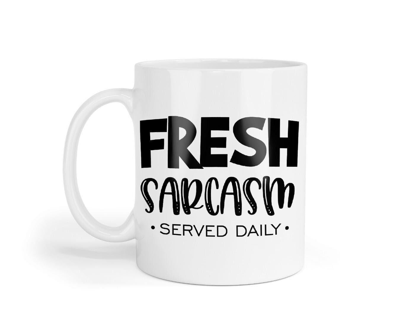 Fresh Sarcasm Served Daily Mug & Coaster Set Funny Birthday Friend Coworker Gift