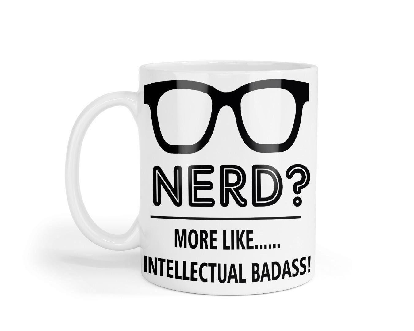 Nerd Mug & Coaster Set More Like Intellectual Funny Birthday Christmas Tea Gift