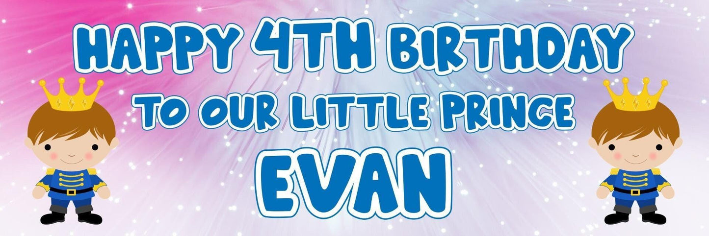 Personalised Little Prince/Princess Birthday Banner: Custom Name & Age (2-Pack)