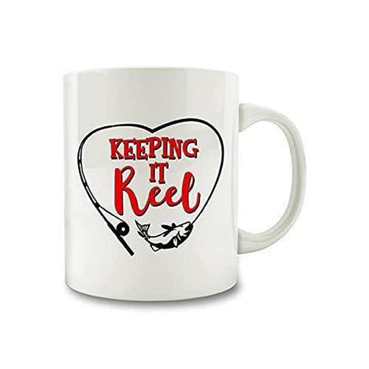 Fishing Lover Gift Mug: "Keeping It Reel" Novelty Coffee Cup