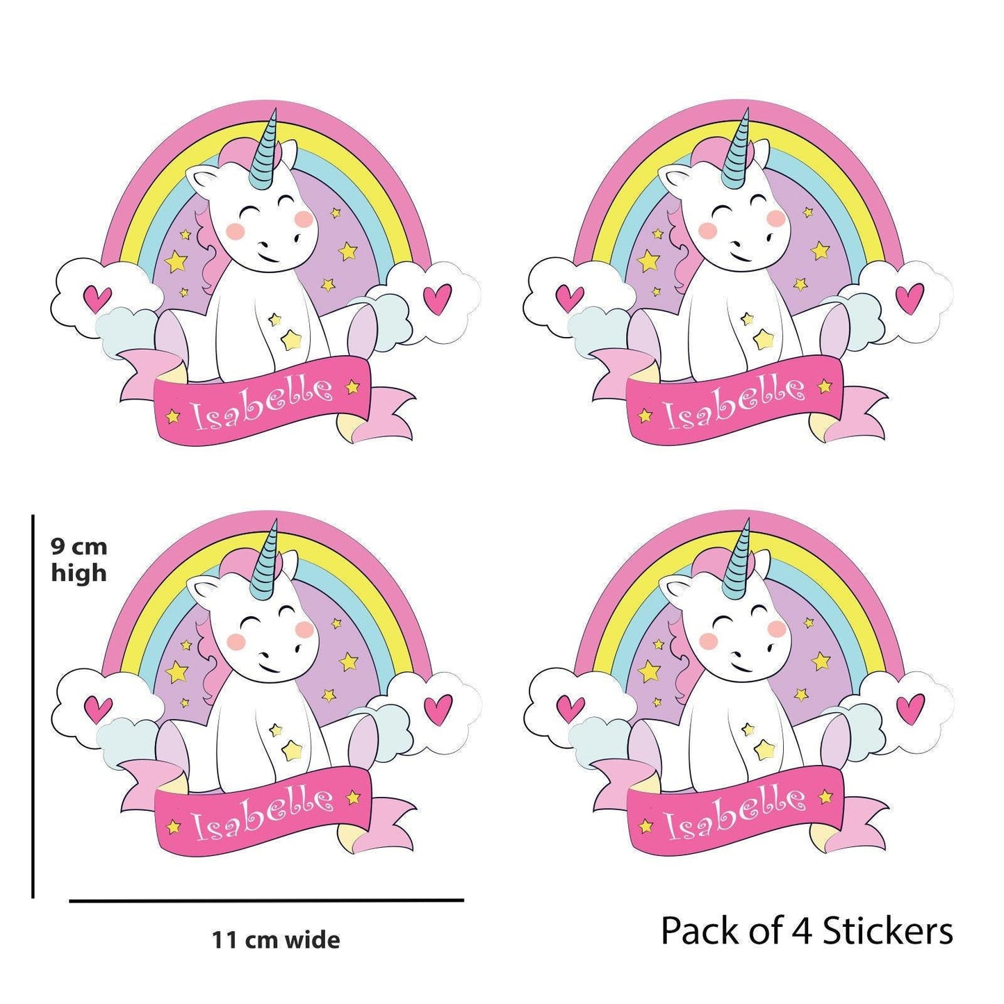 Personalised Kids Water Bottle Lunch Box Stickers School Name Labels Girls