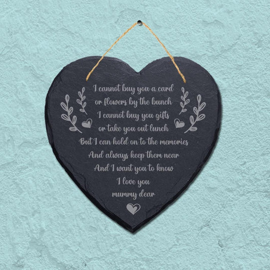 I Cannot Buy You Card Engraved Hanging Valentine Day Heart Shape Slate Plaque Sign