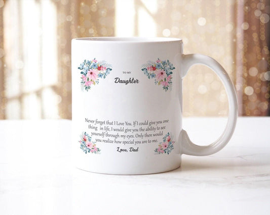 To My Daughter Coffee Mug Gift Set: Birthday Keepsake From Dad